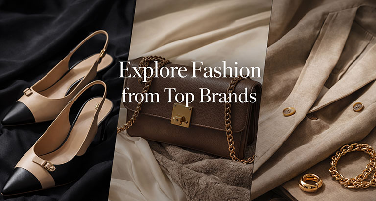 Fashion clothing and accessories from multiple online stores